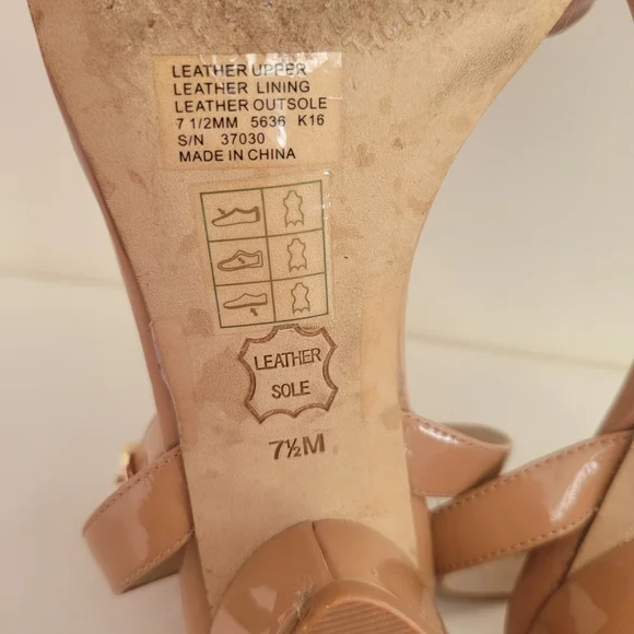 Tory Burch Nude Block Heel Sandals Strap Sandal 7 1/2M - Picture 16 of 16